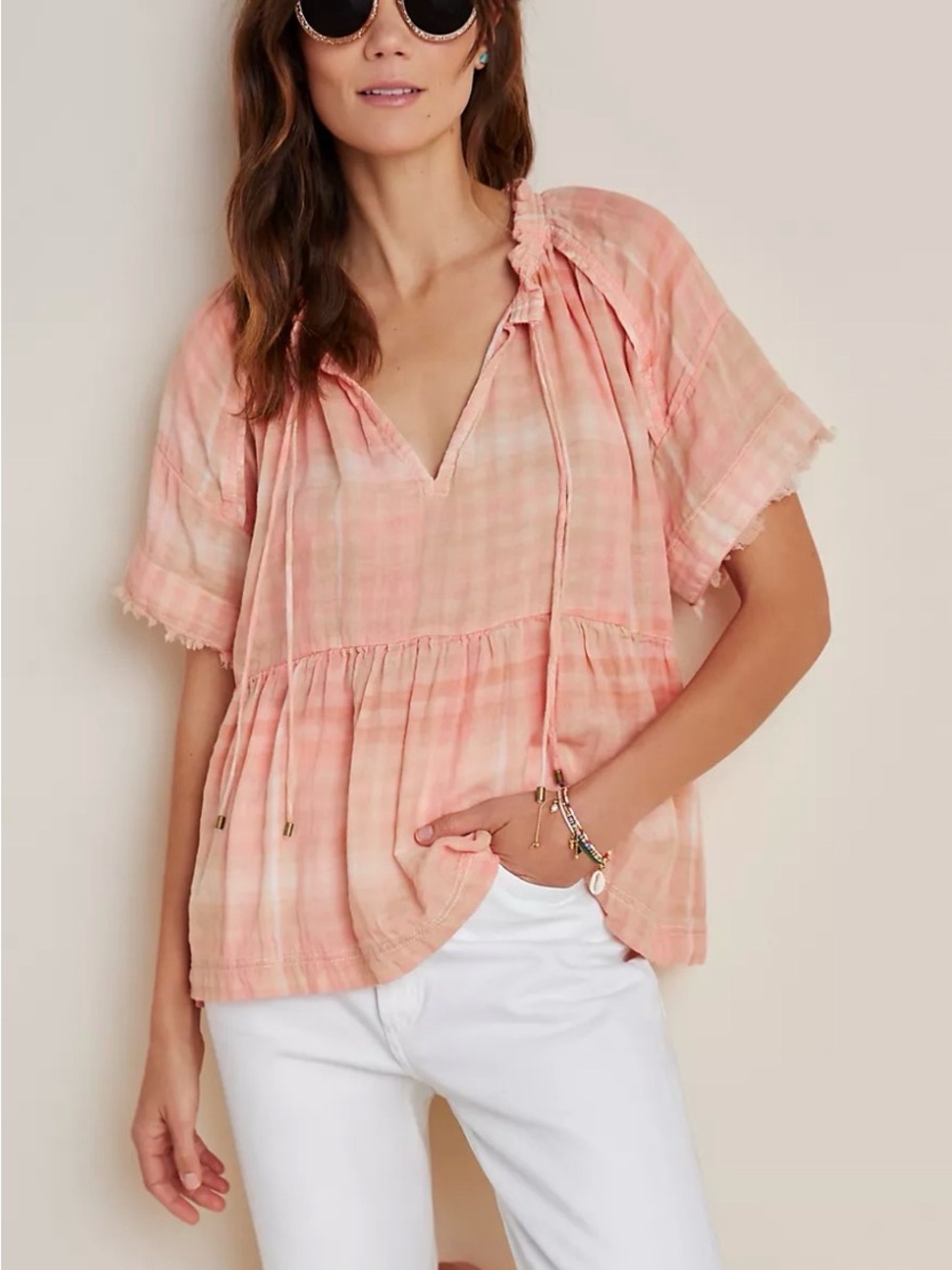 PILCRO The Bette Babydoll Blouse